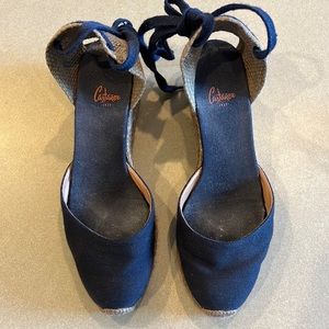 Castaner Wedge Espadrilles Navy Size 38